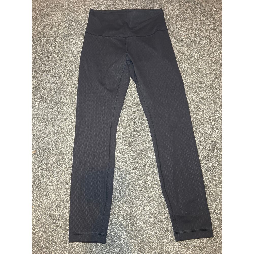 lululemon Align High-Rise Pants in a black textured emboss pattern size 6